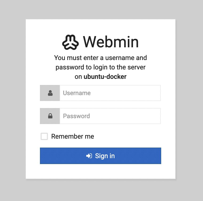 webmin login page